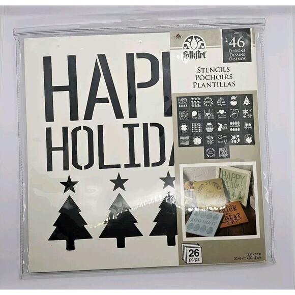 FolkArt Seasonal Holidays Stencil Pack 46 Designs - Picture 5 of 5